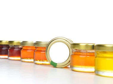 Lezzetli kavanoz reçel ve bal bir satırda boş metin alanı ile