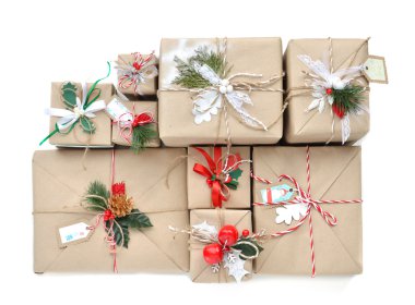 Vintage el yapımı zanaat Noel ve yeni yıl 2016 rustik hediye