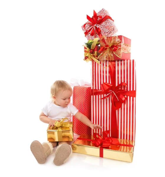 Nouvel an 2016 concept enfant bébé tout-petit enfant avec pres de Noël — Photo