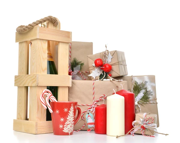 Artigianato Vintage Natale a mano o nuovo anno 2016 regalo rustico — Foto Stock