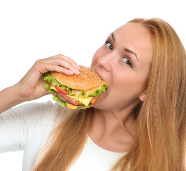 Fast food kavramı. lezzetli sağlıksız burger sandviç 
