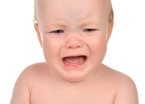 Bambino piccolo bambino bambina bambino triste piangendo isolato — Foto Stock