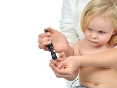 Diyabet bebek toddler parmak glikoz şeker düzeyi b ölçme için