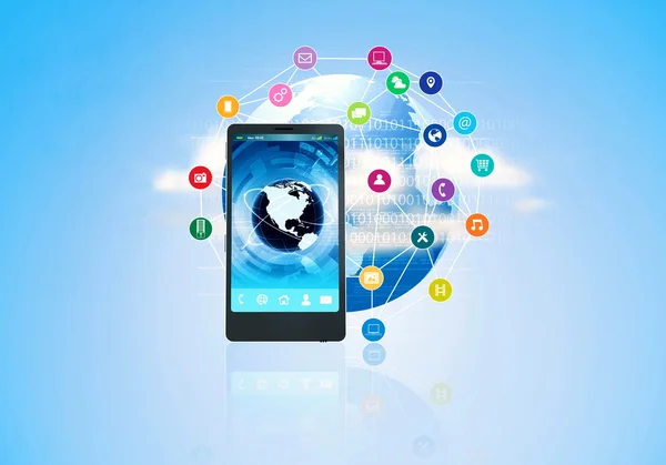 Internet multimedia smart phone — Stock Photo, Image