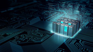 İnternet ağ sunucusu. İnternet ve bilgi teknolojisi kavramsal görüntü. 3 Boyutlu Hazırlama.