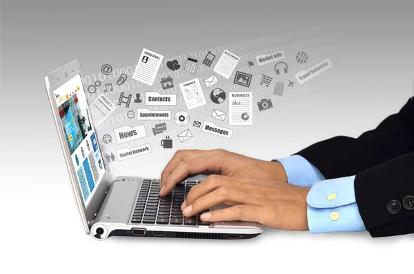 Business on Internet Laptop — Stock Photo, Image
