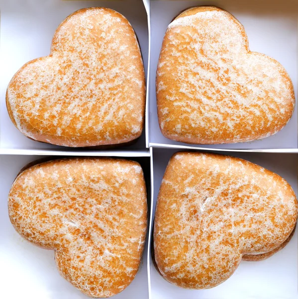 Biscoitos na forma de um coração — Fotografia de Stock