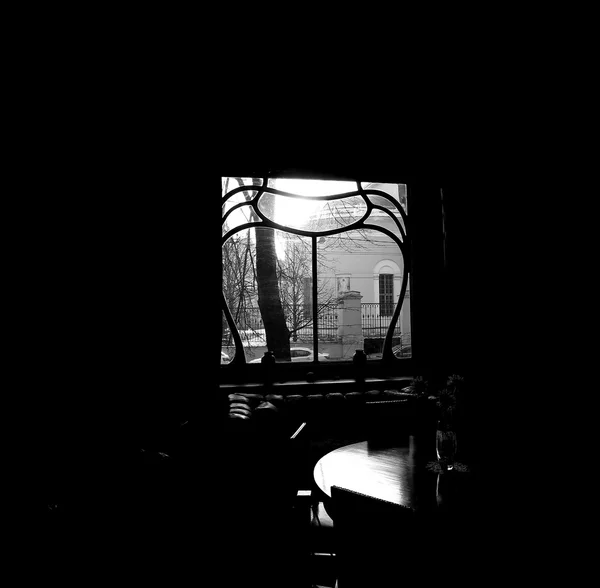 Dekoratív ablak fekete — Stock Fotó