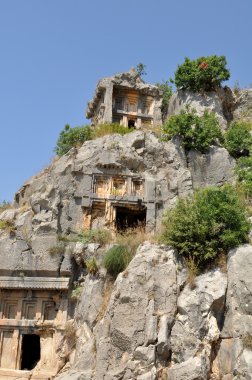 Mür antik kenti, Likya kaya mezarları. Türkiye  