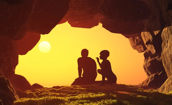 Romance in the cave. — Stock Photo, Image