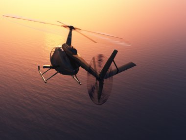 Sivil helicopter.3d render