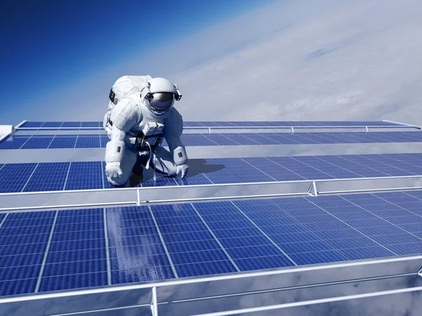 Astronauta sobre las nubes — Foto de Stock