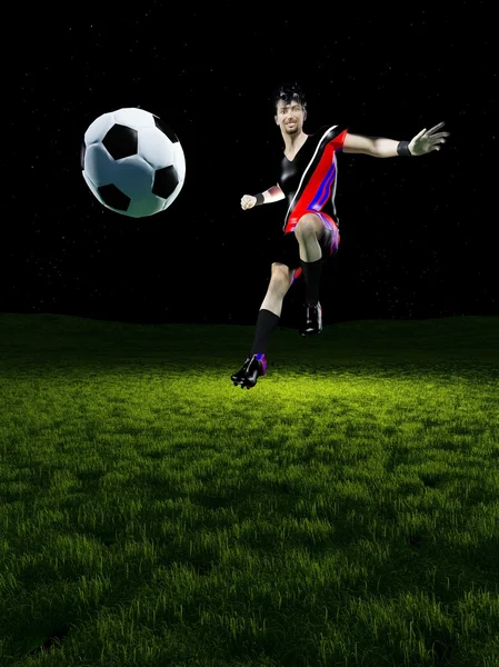 Voetbal. 3D render — Stockfoto