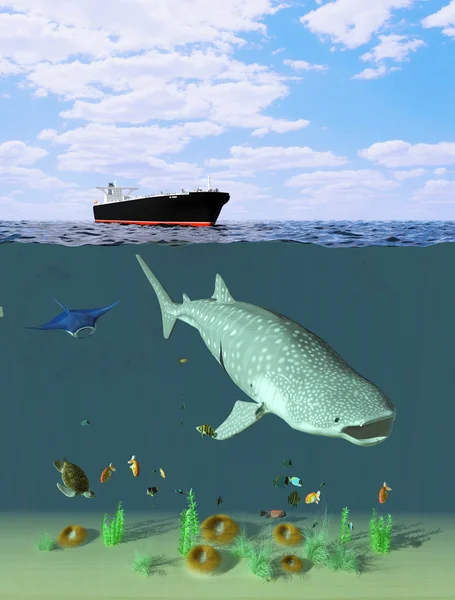 Vida marinha, renderização 3d — Fotografia de Stock