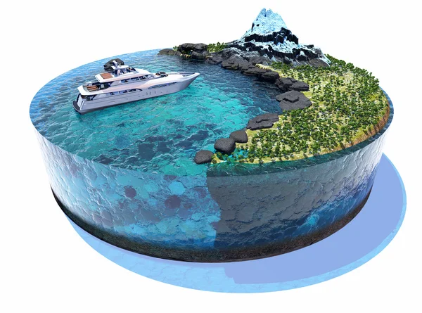 Island 3d render — Stock Photo, Image