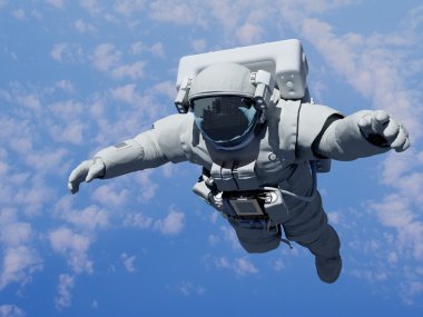 astronot bulutların üstünde