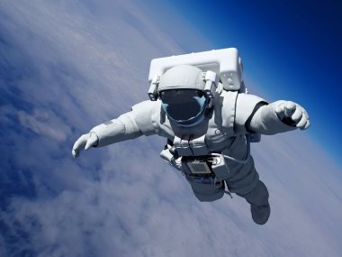 astronot bulutların üstünde