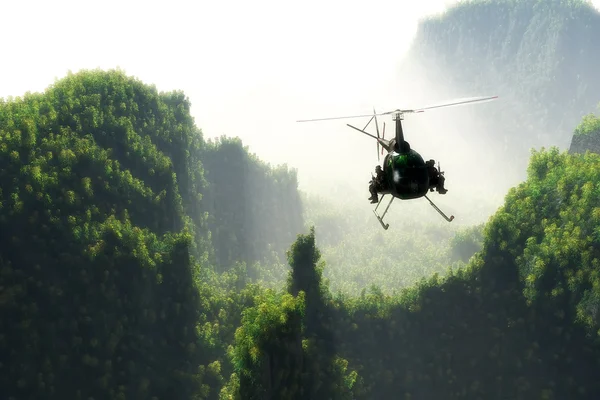Sivil helikopter 3d render — Stok fotoğraf