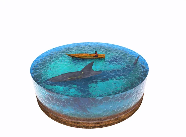 Moři Model. 3D vykreslování — Stock fotografie