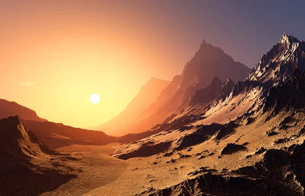 Miejsca krajobraz render 3d — Zdjęcie stockowe