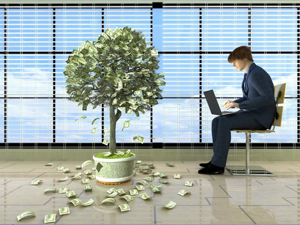 Geld Baum 3D Rendering — Stockfoto