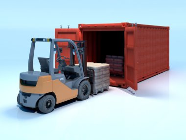 3D render forklift
