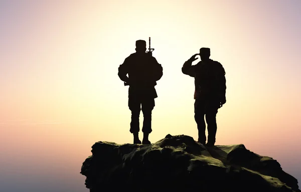 Deux soldats rendu 3d — Photo