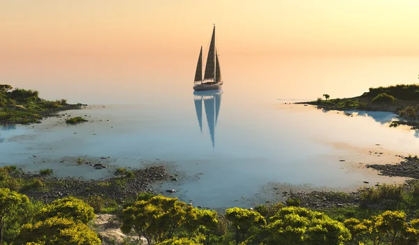 Nowoczesnych łodzi. renderowania 3D — Zdjęcie stockowe