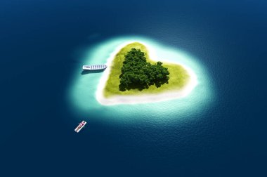Denizde bir ada..., 3D render