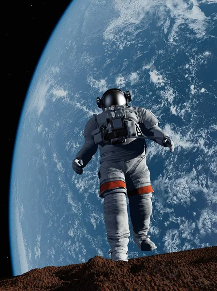 Αστροναύτης Είναι Στον Πλανήτη Elemen Αυτής Της Εικόνας Που Παρέχεται — Φωτογραφία Αρχείου