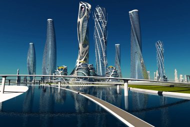 Şehrin en üst görüntüsü... 3D görüntüleme