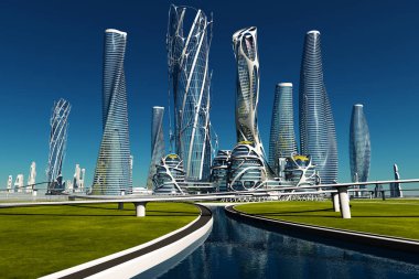 Şehrin en üst görüntüsü... 3D görüntüleme