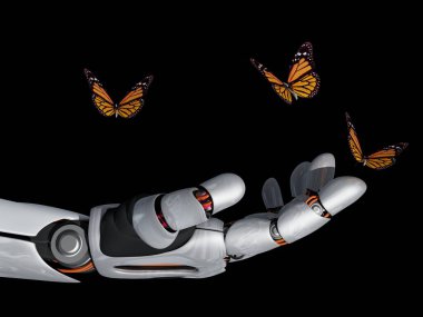 Mekanik kol ve bir kelebek.