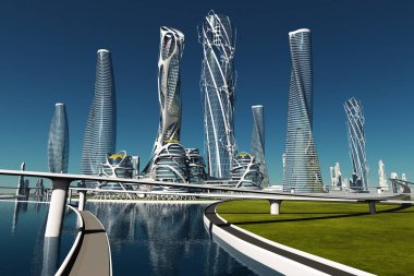 Şehrin en üst görüntüsü... 3D görüntüleme