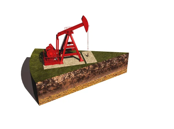 地面上的石油模型 3D渲染 — 图库照片