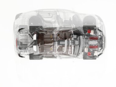 Beyaz arka planda 33d model arabalar.