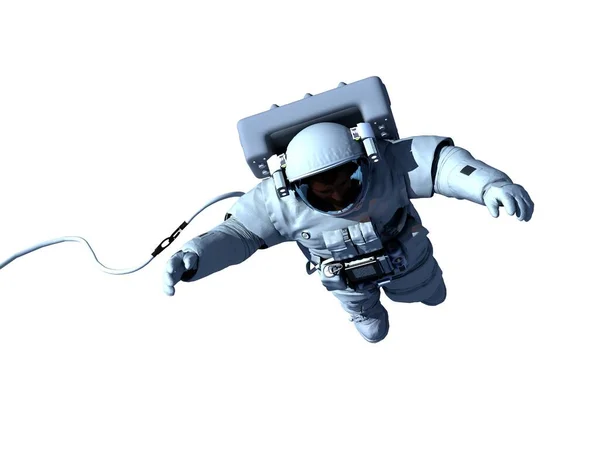 Astronaut Bílém Pozadí Vykreslení — Stock fotografie