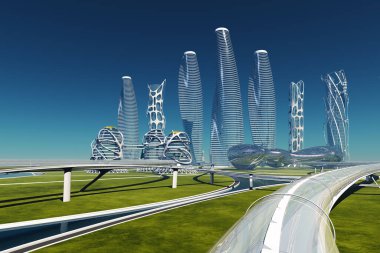 Şehrin en üst görüntüsü... 3D görüntüleme