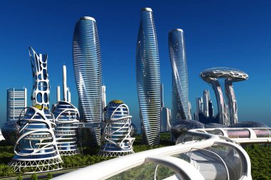 Şehrin en üst görüntüsü... 3D görüntüleme