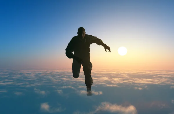 Mann in den Wolken. — Stockfoto