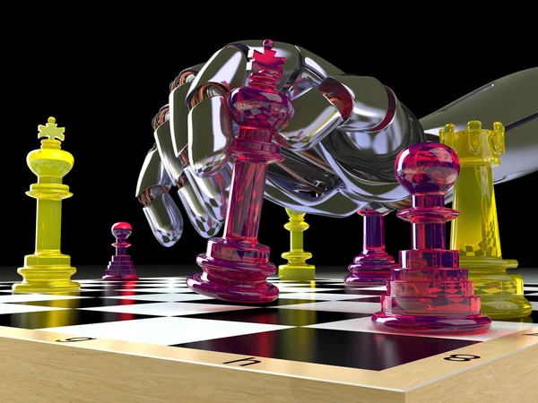 Робот и шахматы . — стоковое фото