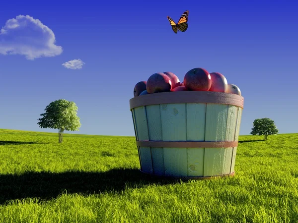 Manzanas en la cesta —  Fotos de Stock