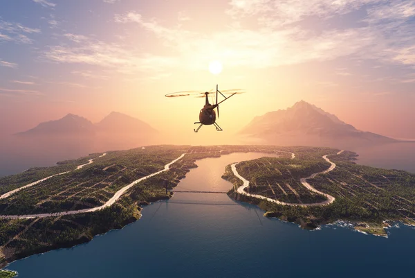 Civil helikopter — Stockfoto