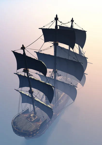 海に浮かぶ帆船は. — ストック写真