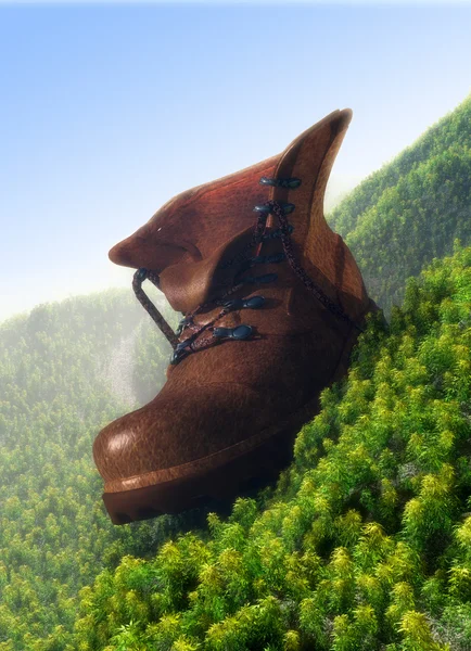 Boot on grass — Stock Photo, Image