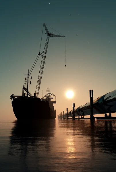 Construção no mar . — Fotografia de Stock