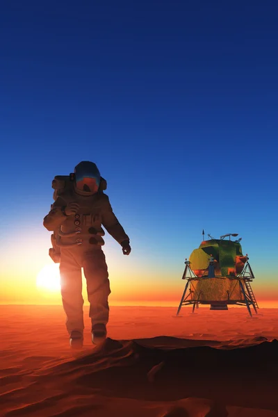 Astronauta en el planeta. —  Fotos de Stock