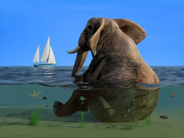 De olifant... 3D — Stockfoto