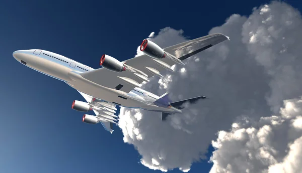 Επιβατικό αεροπλάνο στον κόσμο. 3D — Φωτογραφία Αρχείου