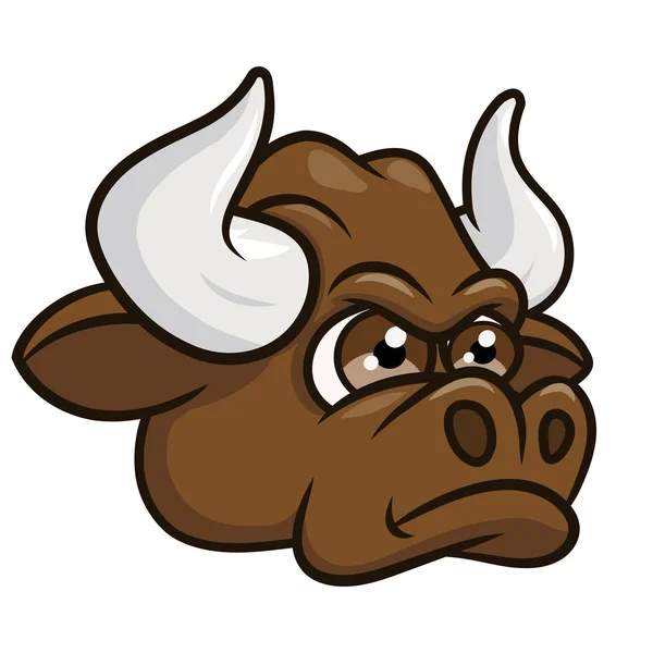 Cartoon boze stier hoofd 2 — Stockvector